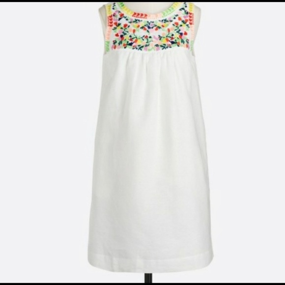 J. Crew Dresses Jcrew Linen Embroidered Dress Poshmark